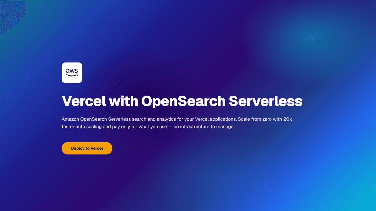 Vercel AWS OpenSearch Serverless integration